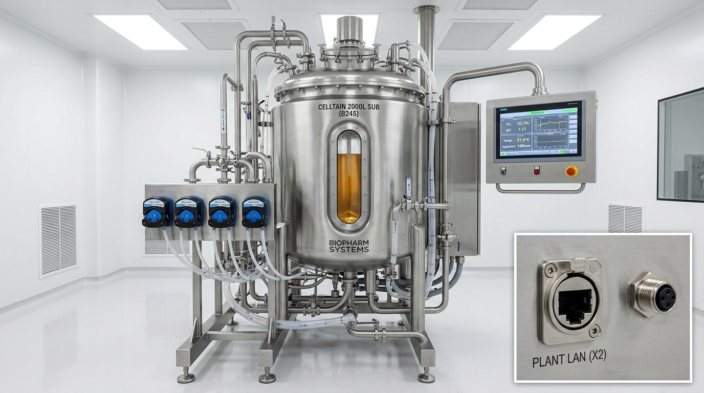 Cytiva Xcellerex XDR-2000 Single-Use Bioreactor and Figurate Automation Cabinet integrated with GxPHistorian